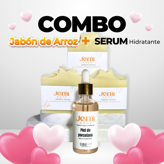 Combo Jabón de Arroz + Serum Piel Porcelana