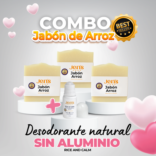 Combo Jabón de Arroz + Desodorante sin aluminio