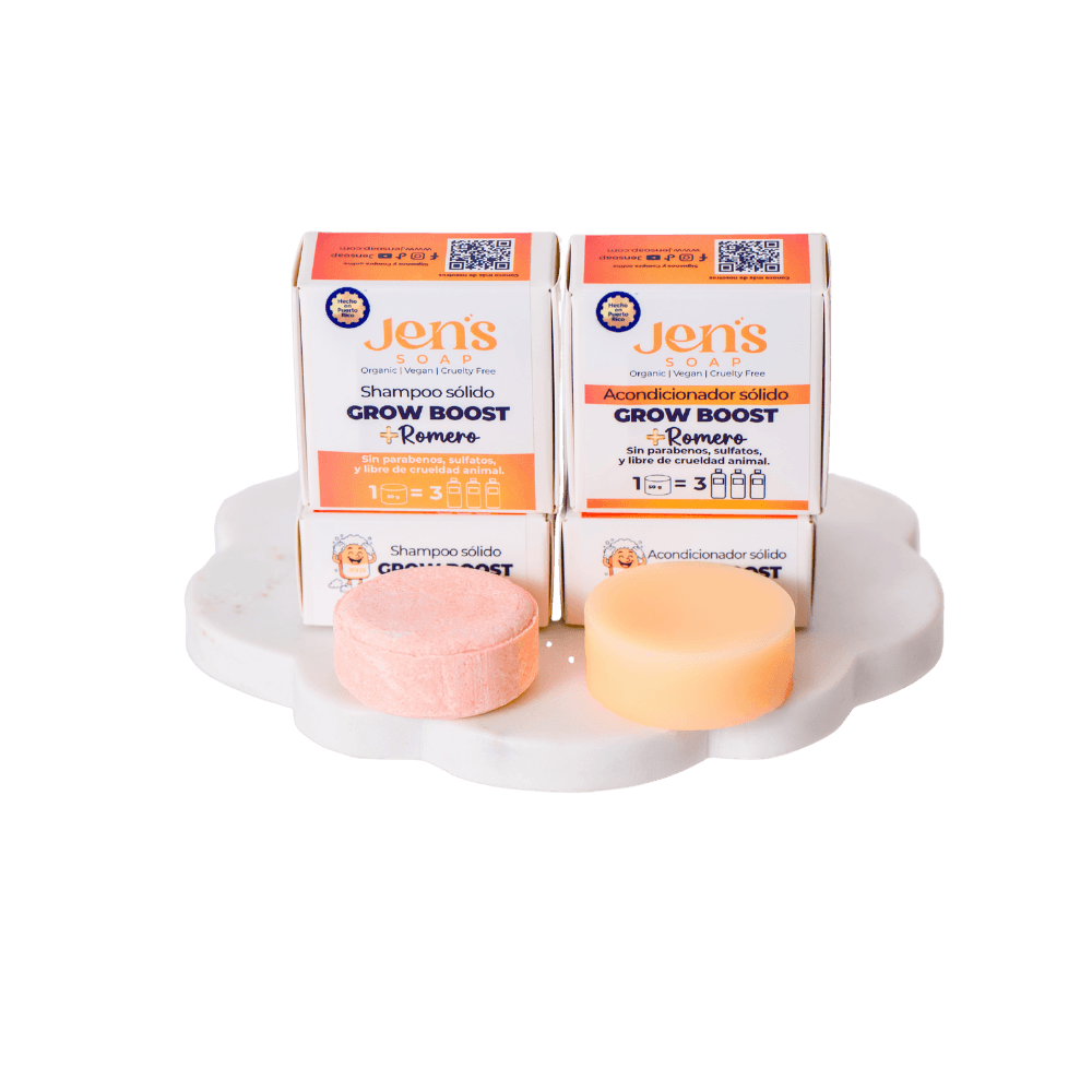 Shampoo y Acondicionador Sólido Grow Boost + Romero